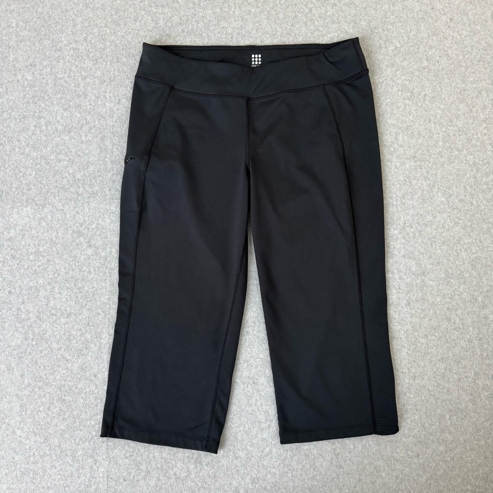 Title Nine Leggings Womens L Black Capri Golf Gym Yoga Pants Athleisure Stretch